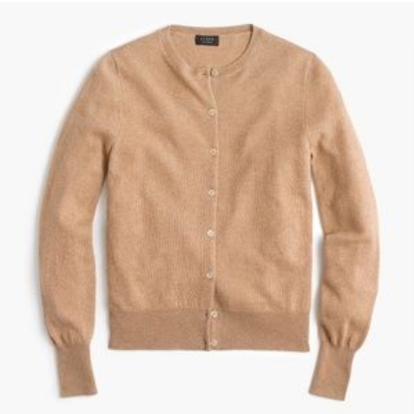 Lord & Taylor Sweaters - *SOLD* Lord & Taylor 100% Cashmere Crew Neck Cardigan Sweater Tan